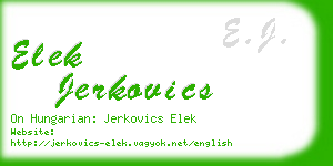 elek jerkovics business card